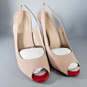 Pleaser Women's Nude Pat Sexy Shoes - 5" Pump - Size 10M - with Strap